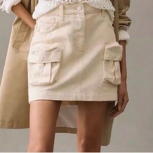Anthropology Pilcro Cream Cargo Mini Skirt